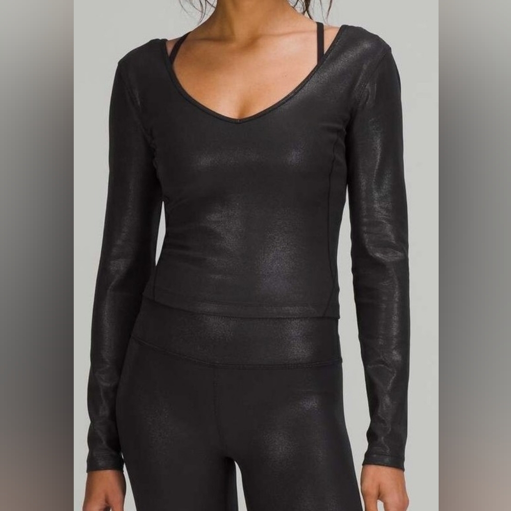 Lululemon Align Long Sleeve Shirt in Radiat Foil Print Black